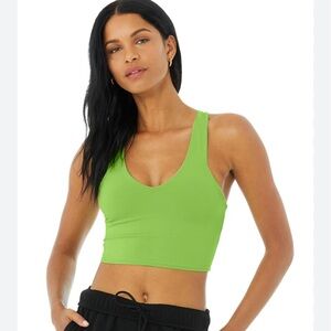Alo Airbrush Real Bra Tank Green Apple XS
